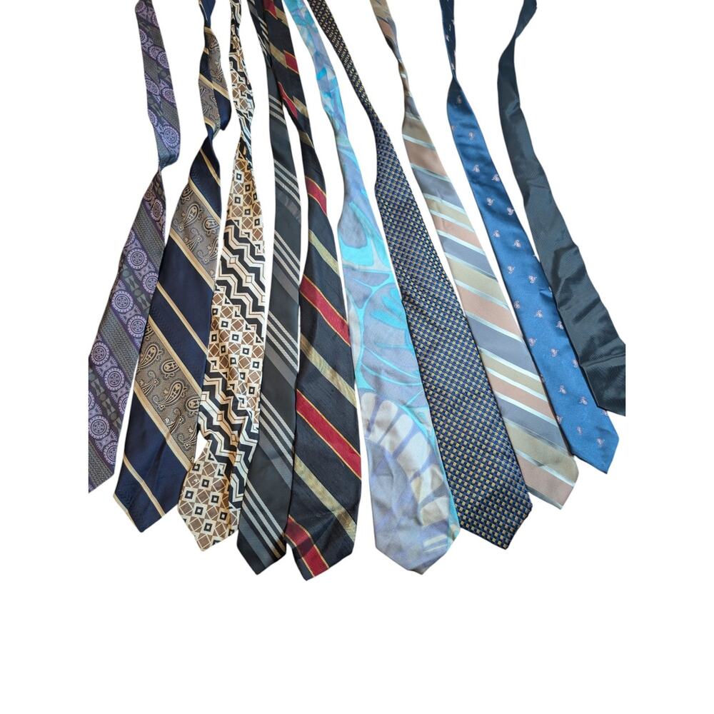 NICE lot of 10 Vintage Mens Neck Ties 70s 80s 90s Retro neckties Mid Century
